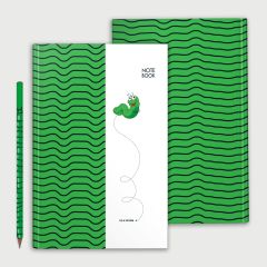 Union "Silk Worm" Design Hard Cover Notebook + Pencil - 200 Lined Pages, A5