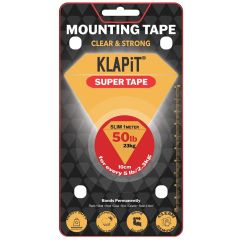 KLAPiT Heavy Duty Mounting Super Tape - Slim 1 Meter, Holds 50LB/23Kg (Pack of 12)