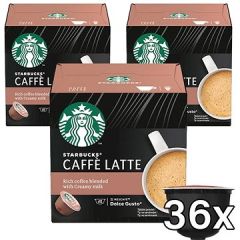 Starbucks Caffe Latte by Nescafe Dolce Gusto, 3 x 12 Capsules (36 Cups)