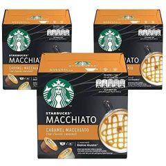 Starbucks Caramel Macchiato by Nescafe Dolce Gusto, 3 x 6 Capsules (18 Cups)	