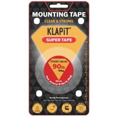 KLAPiT Heavy Duty Mounting Super Tape - Tough 1 Meter, Holds 90LB/41Kg (Pack of 12)