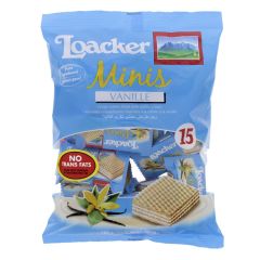 Loacker Minis Crispy Wafers Filled with Vanilla Cream,  10g x15 Pieces (150 Grams)