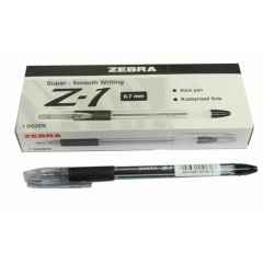 Zebra Z1 Smooth Ballpoint Pen - 0.7mm Tip, Black (Pack of 12)